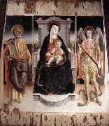 Lorenzo Veneziano Madonna Enthroned with the Infant Christ, St Peter and St Michael France oil painting artist